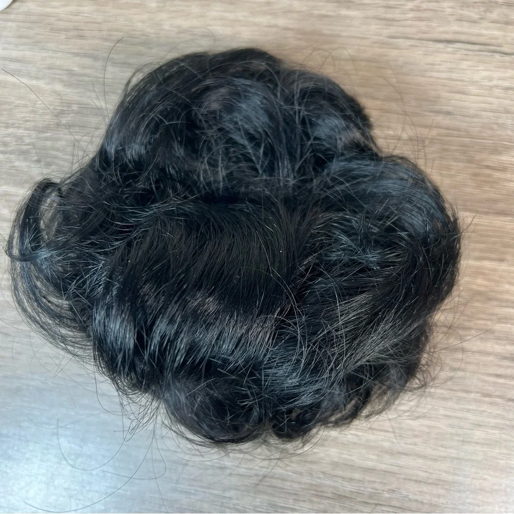Human Hair Jet Black Messy Bun Hair Extension Scrunchie